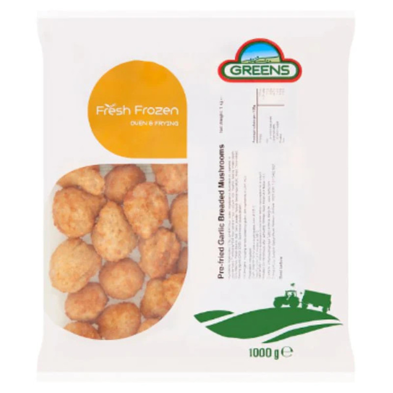 BOX-GARLIC MUSHROOMS-(BREADED-GREENS brand)-10x1kg
