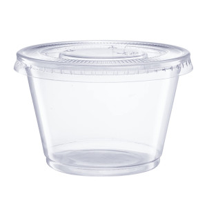 BOX-8oz CLEAR PLASTIC CUPS & LIDS-SATCO(225 pcs)